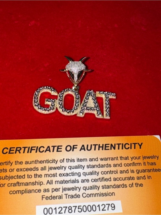 Other - 14k Yellow Gold Vermeil, 1ct Genuine Natural Diamond GOAT pendant FREE APPRAISAL